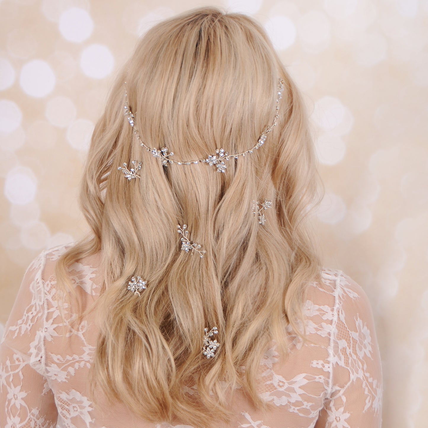 GYPSOPHILA hair vine and pin set